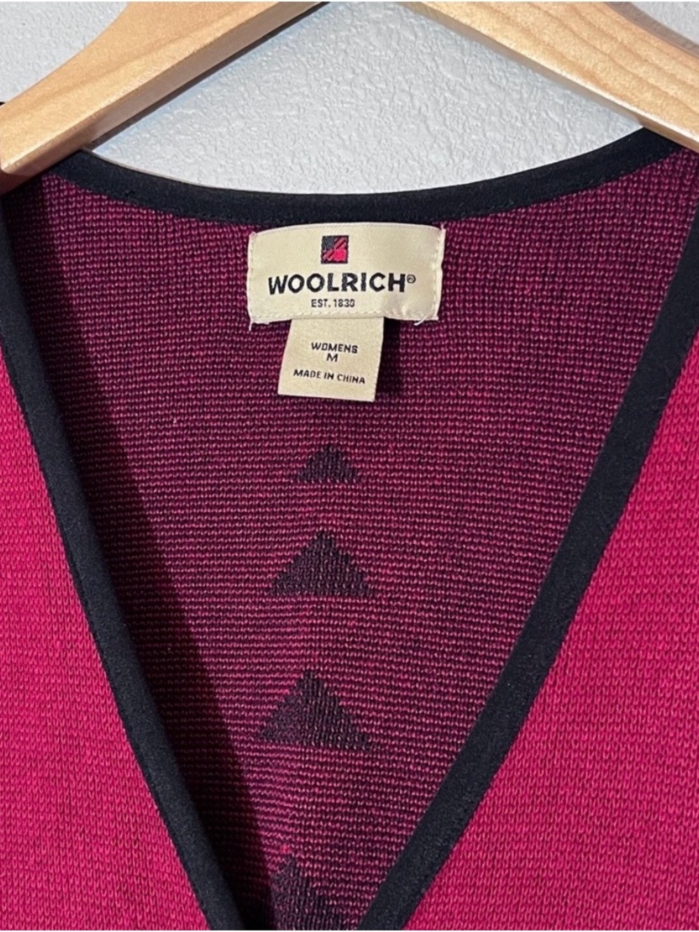 Woolrich Women's Magenta Zip-Front Aztec Western Knit Cardigan Sz M - Picture 5 of 7